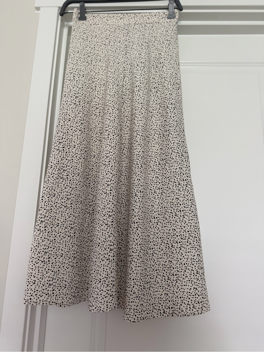 Altar'd State Cream Maxi Skirt with Black Dot Print